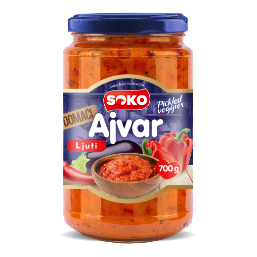 Ajvar domaći ljuti Soko 700g